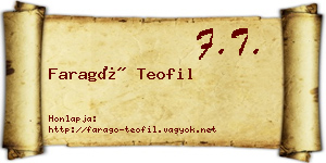 Faragó Teofil névjegykártya