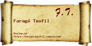 Faragó Teofil névjegykártya